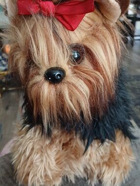 The BEARINGTON COLLECTION Plush Yorkie Dog Toy - Brown and Black